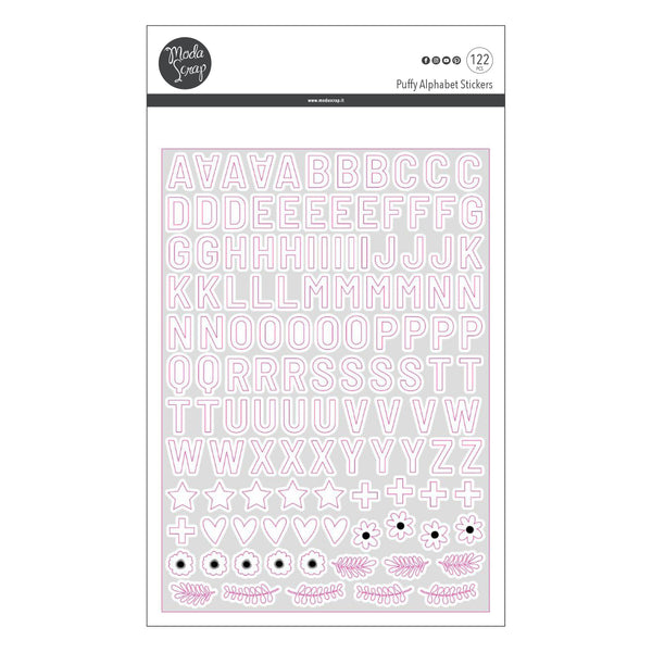 MODASCRAP - PUFFY ALPHABET STICKERS WHITE