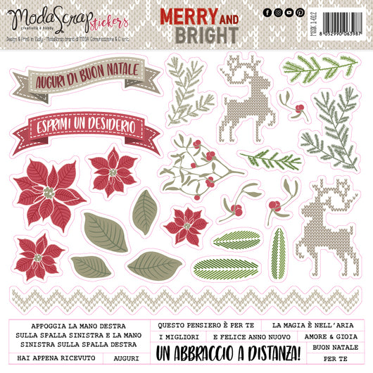 MODASCRAP - STICKERS MERRY AND BRIGHT