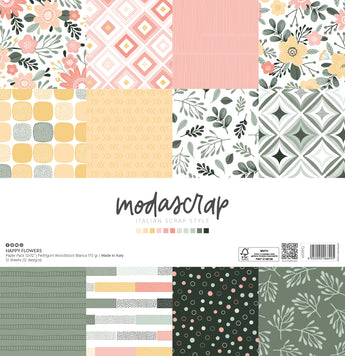 MODASCRAP - PAPER PACK HAPPY FLOWERS 12x12