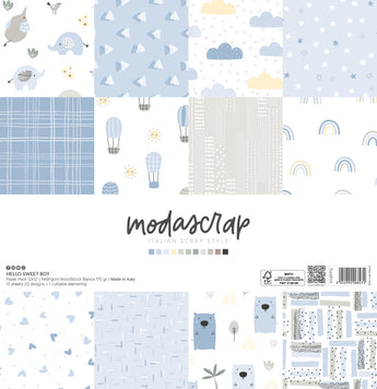 MODASCRAP - PAPER PACK HELLO SWEET BOY 12x12