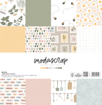 MODASCRAP - PAPER PACK HERBS AND FLOWERS 12x12
