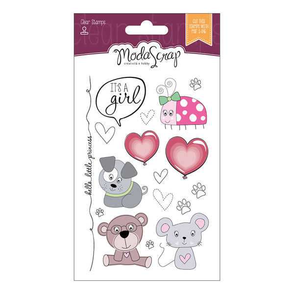 MODASCRAP CLEAR STAMPS MSTC 7-003 - COLOR OF PUPPIES GIRL