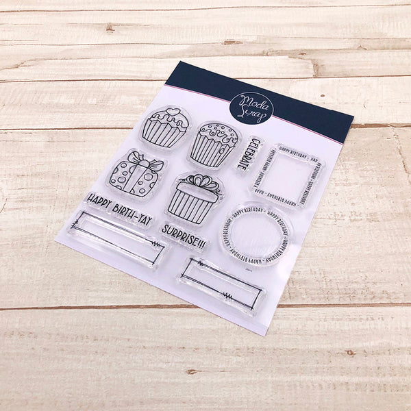 MODASCRAP CLEAR STAMPS - POSTAGE CELEBRATE