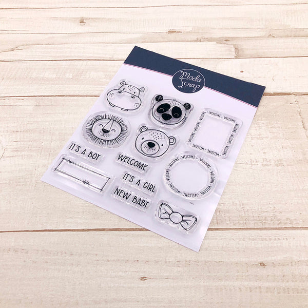 MODASCRAP CLEAR STAMPS - POSTAGE NEW BABY