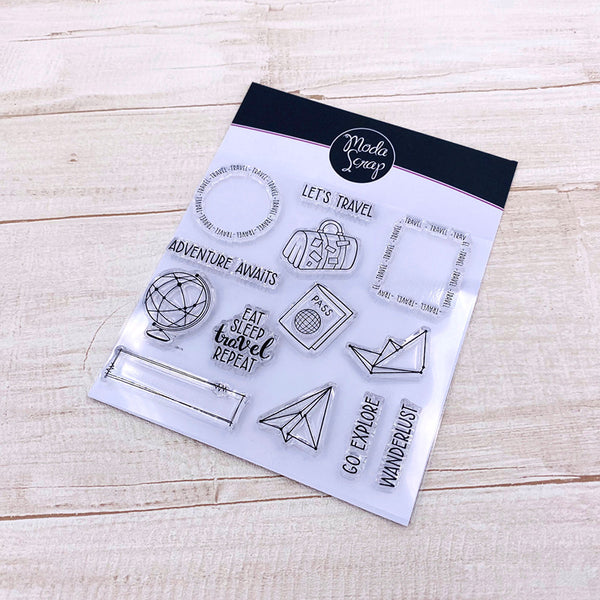 MODASCRAP CLEAR STAMPS - POSTAGE TRAVEL
