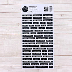 MODASCRAP SENTIMENT STRIPS - HAPPY BIRTHDAY BLACK