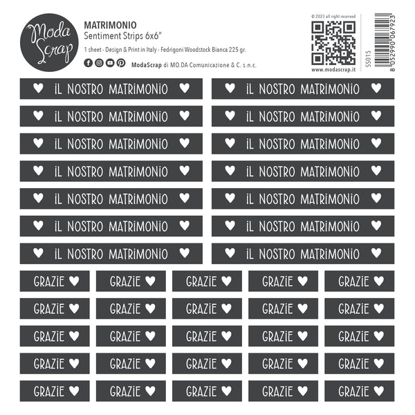 MODASCRAP SENTIMENT STRIPS - MATRIMONIO